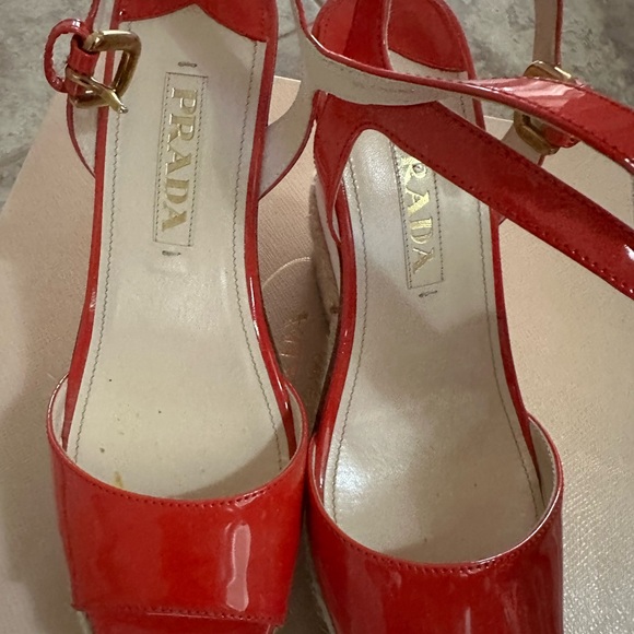 New Prada wedges shoes Red size 36.5 - Picture 3 of 12